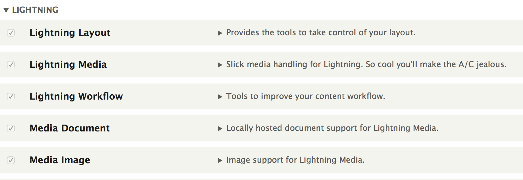 Some modules in lightning
